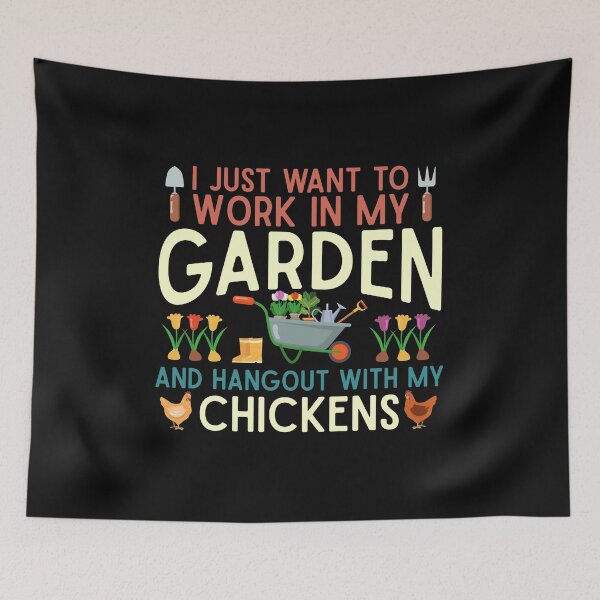 Item preview, I Just Want To Work In My Garden and Hand Out With My Chickens Lover Funny Gardening Gift for men women designed and sold by alenaz.