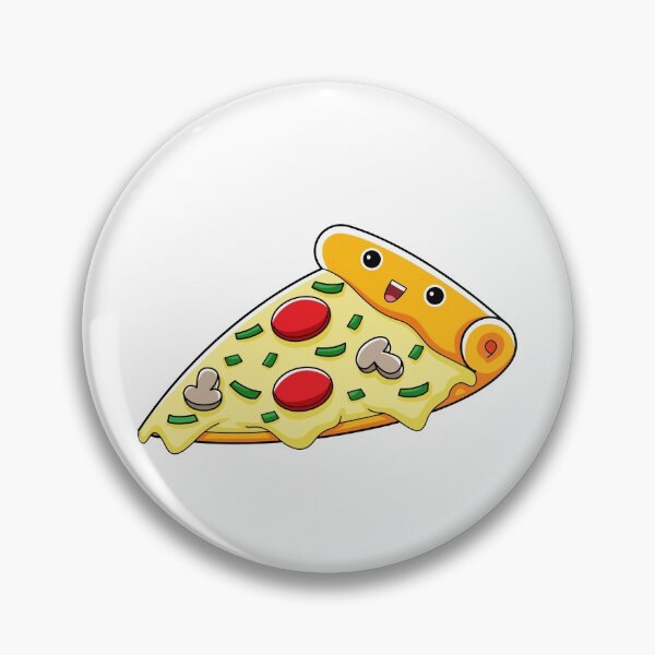 Artikelvorschau, Cute Kawaii Happy Pizza Slice Face entworfen und verkauft von KawaiiStickers-.
