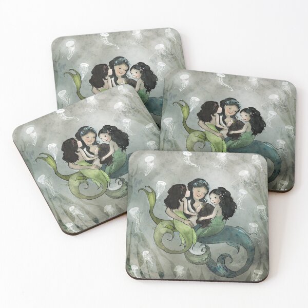 Item preview, Mermaid Mother and Girls designed and sold by tphumiruk.