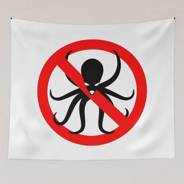 Item preview, Octopus Warning Sign designed and sold by treasure-crafts.