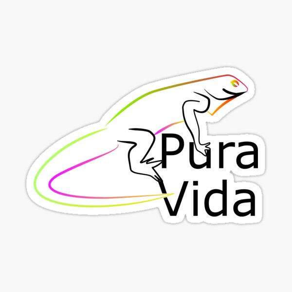 Pura Vida Iguana T-Shirt Sticker