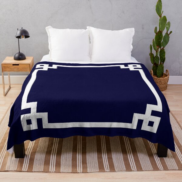 Item preview, Greek Key Square White On Navy Blue designed and sold by rewstudio.