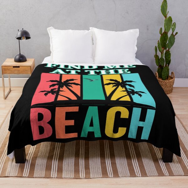 Item preview, Find Me At The Beach - Palm Trees Sunset Retro Seagull designed and sold by KeysTreasures.