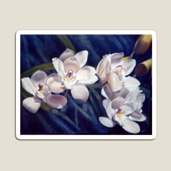 Orchid - original work - oil on canvas by Avril Thomas Magnet