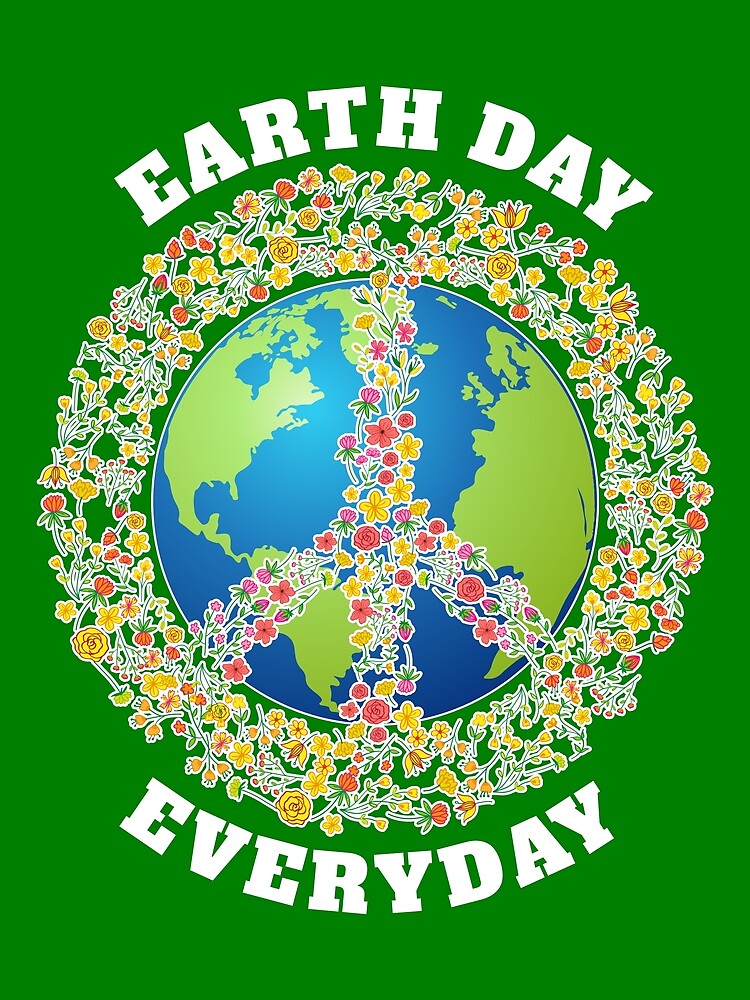 Thumbnail 3 von 3, Tuch, Earth Day Everyday Peace Symbol Environmental Earth Day Gear designt und verkauft von DynamicDesign.