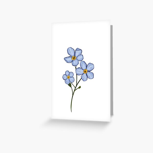 Myosotis Forget Me Not Flower Greeting Card By Loraloo Redbubble