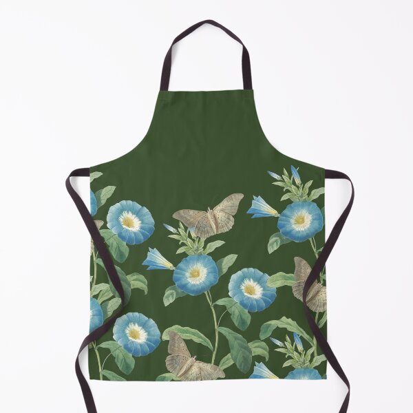 Item preview, Blue Flowers and Butterflies over green designed and sold by LeAllureVintage.