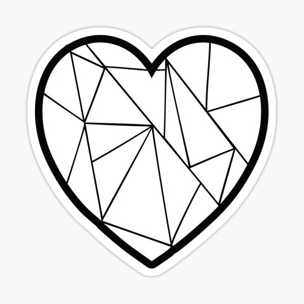 Broken heart black' Sticker