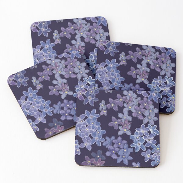 Item preview, Dark blue floral pattern lilac lilac designed and sold by Luaillustration.