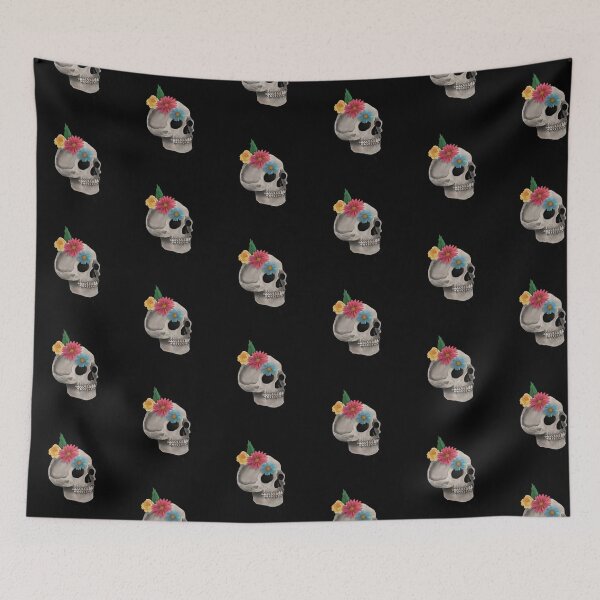 Item preview, Floral Skull Art designed and sold by azure-ataraxia.