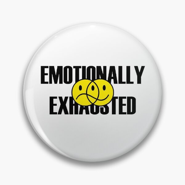 Item preview, EMOTIONALLY EXHAUSTED - Anxiety Feelings Stickers, T-Shirt, Hoodie, Smiley - Black designed and sold by 3-FIGURES.
