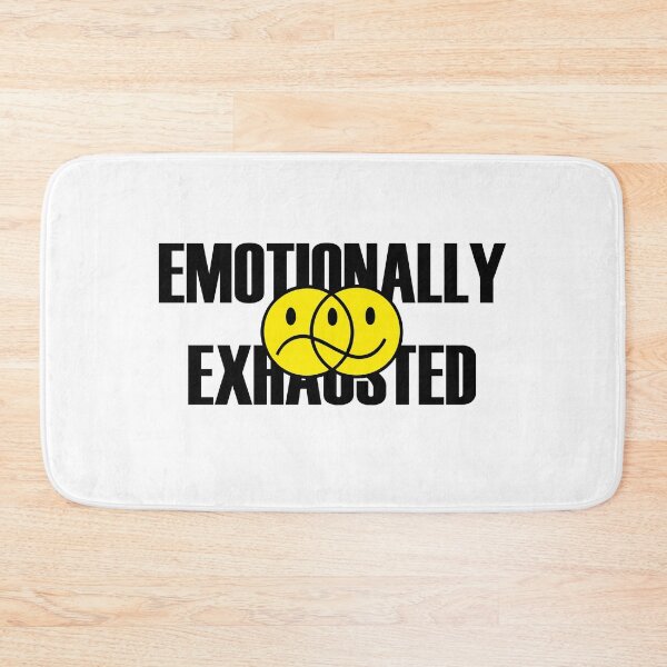 Item preview, EMOTIONALLY EXHAUSTED - Anxiety Feelings Stickers, T-Shirt, Hoodie, Smiley - Black designed and sold by 3-FIGURES.