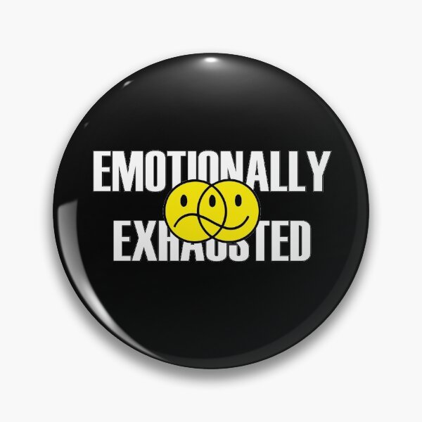 Item preview, EMOTIONALLY EXHAUSTED - Anxiety Feelings Stickers, T-Shirt, Hoodie, Smiley - White designed and sold by 3-FIGURES.
