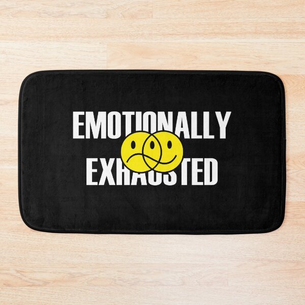 Item preview, EMOTIONALLY EXHAUSTED - Anxiety Feelings Stickers, T-Shirt, Hoodie, Smiley - White designed and sold by 3-FIGURES.