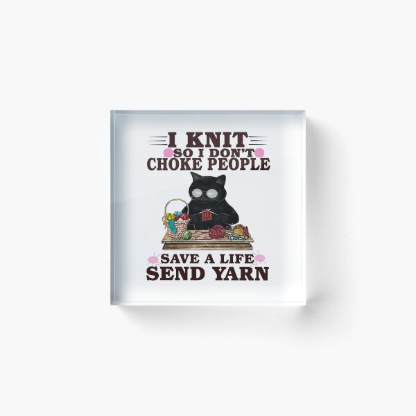 Item preview, official black cat i knit so i don t choke people save a life   designed and sold by CARDWELL-COWEL.
