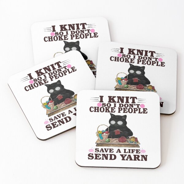 Item preview, official black cat i knit so i don t choke people save a life   designed and sold by CARDWELL-COWEL.