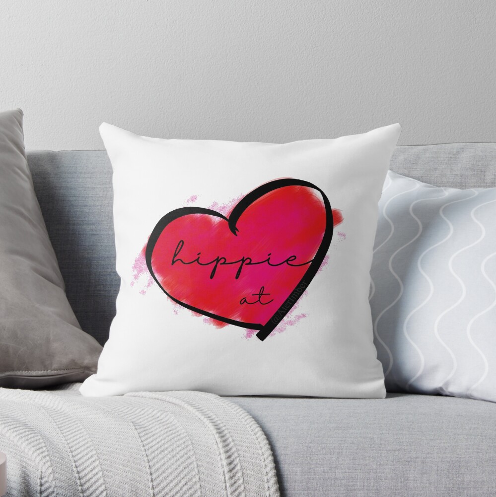 Hippie At Heart Throw Pillow