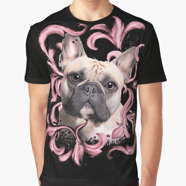 Artikel-Vorschau von Französische Bulldogge, rosa Dekorationsblätter, frenchie Liebhabergeschenk, designt und verkauft von Collagedream.