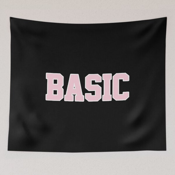 Item preview, BASIC in Millennial Pink Athletic Font designed and sold by Bumblefuzzies.
