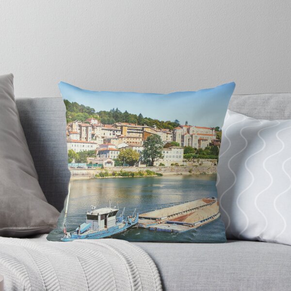Item preview, Industrial boat pushing barge full of sand material on Saone river in Trevoux town in France designed and sold by Grégory DUBUS.