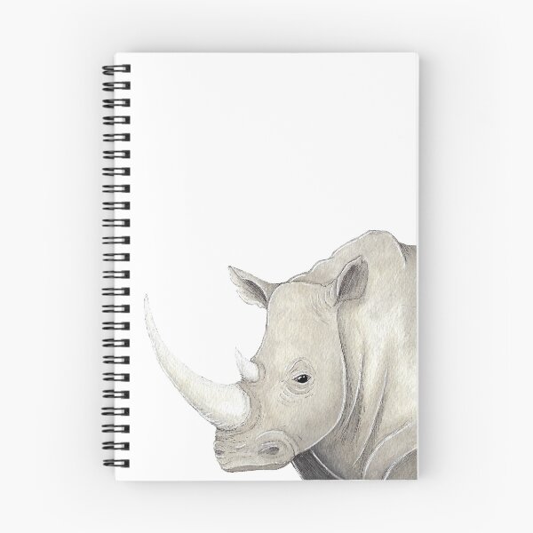 Item preview, Rinoceronte blanco acuarela designed and sold by ElyWatercolor.