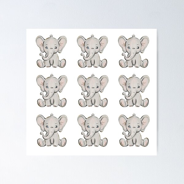 Item preview, Cute Baby Elephant Sticker Pack designed and sold by VintagePrada.
