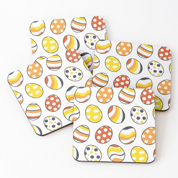 Item preview, Egg Pattern | Yellow Orange Gray | Stripes Clouds Flowers Dots | White designed and sold by Wintre2.