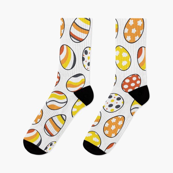 Item preview, Egg Pattern | Yellow Orange Gray | Stripes Clouds Flowers Dots | White designed and sold by Wintre2.