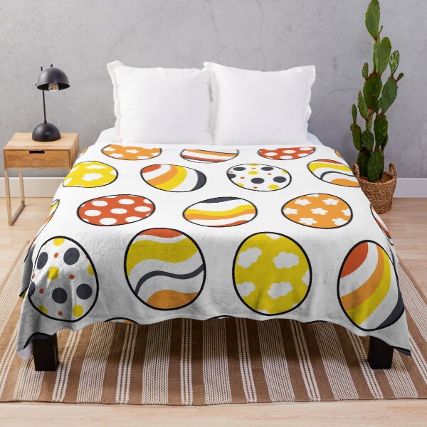 Item preview, Egg Pattern | Yellow Orange Gray | Stripes Clouds Flowers Dots | White designed and sold by Wintre2.