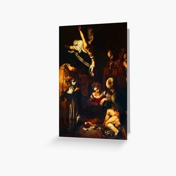 Item preview, High Res Caravaggio Nativity with St Francis and St Lawrence 1600 designed and sold by tiokvadrat.
