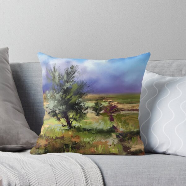 Item preview, The Lonely Tree, digital beautiful landscape painting designed and sold by Mikko Tyllinen.