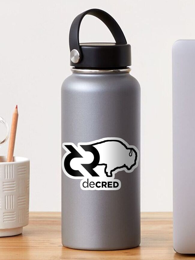 Thumbnail 1 of 3, Sticker, Decred Bison © v2 (Design timestamped by https://timestamp.decred.org/) designed and sold by OfficialCryptos.