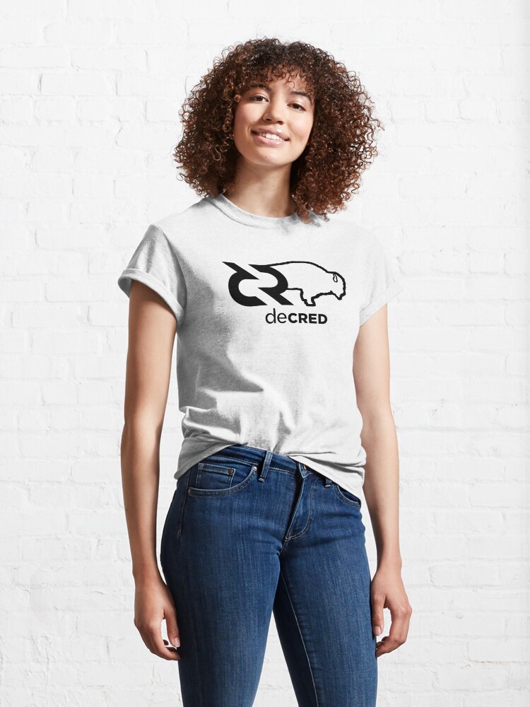 Thumbnail 4 of 7, Classic T-Shirt, Decred Bison © v2 (Design timestamped by https://timestamp.decred.org/) designed and sold by OfficialCryptos.