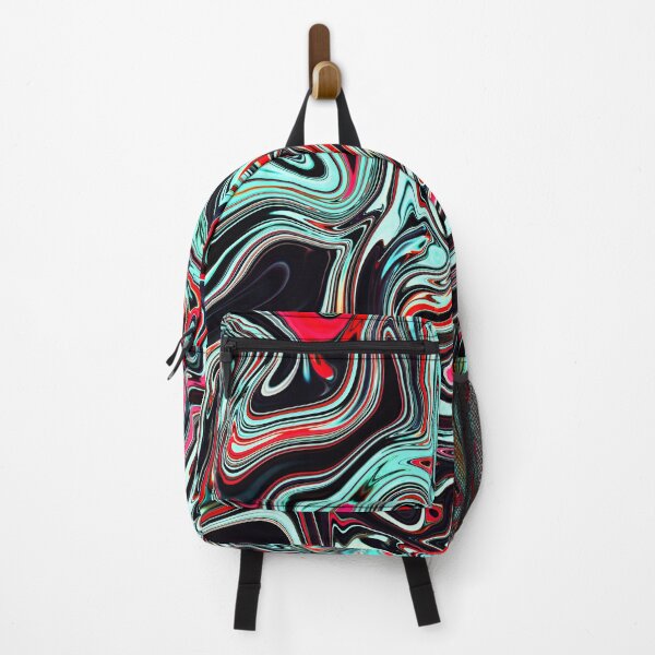 Item preview, Black & Turquoise Fluid with Red Color Accent designed and sold by Flydea.