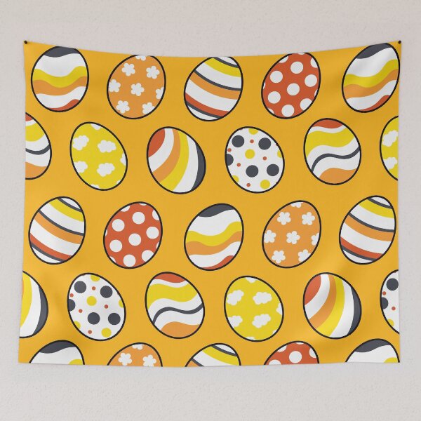 Item preview, Egg Pattern | Yellow Orange Gray | Stripes Clouds Flowers Dots | Light Yellow designed and sold by Wintre2.