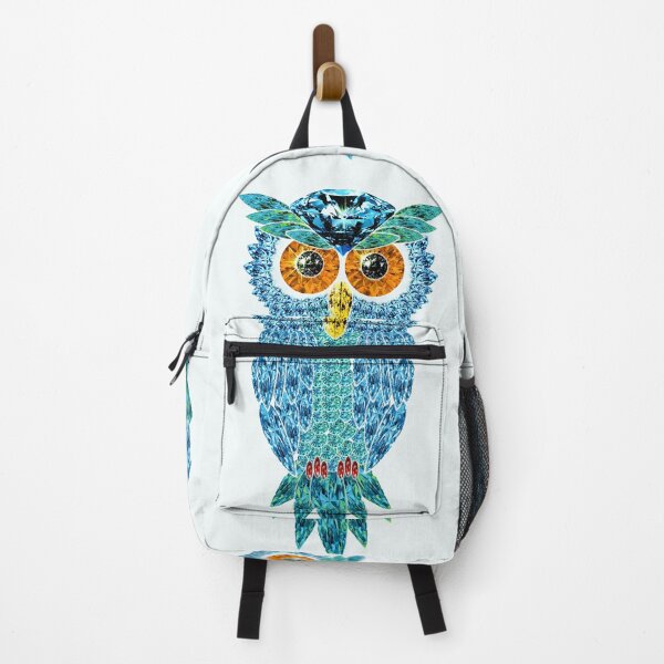 Item preview, Jeweled Turquoise Owl: Pure White Gemstone Crystal Art designed and sold by Art-PraveenRai.