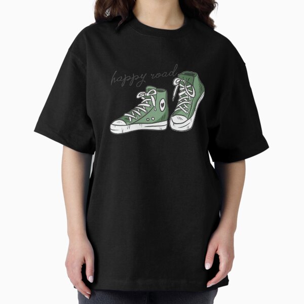 Item preview, green happy road! Black Converse Shoe sneakers  designed and sold by Queengood.