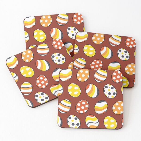 Item preview, Egg Pattern | Yellow Orange Gray | Stripes Clouds Flowers Dots | Maroon designed and sold by Wintre2.
