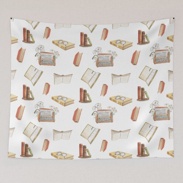 Item preview, Book Lover Watercolor Seamless Pattern designed and sold by KrisSidDesigns.
