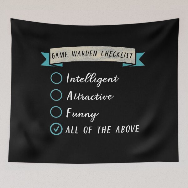 Item preview, Game Warden Checklist designed and sold by Teelogic.