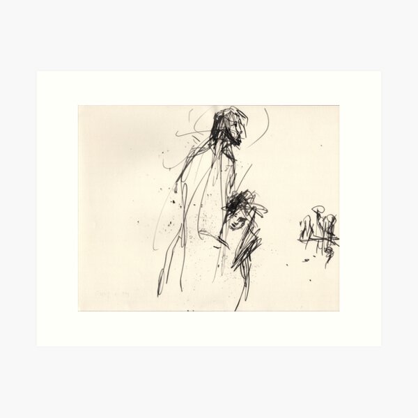 Jesus protects Mary Magdalene Art Print