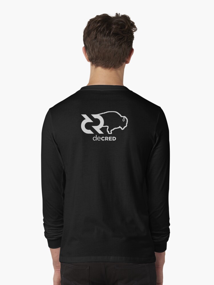 Long Sleeve T-Shirt, Decred Bison hoodie © (Design timestamped by https://timestamp.decred.org/) designed and sold by OfficialCryptos