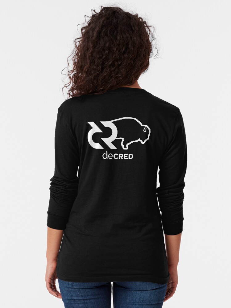 Thumbnail 2 of 5, Long Sleeve T-Shirt, Decred Bison hoodie © (Design timestamped by https://timestamp.decred.org/) designed and sold by OfficialCryptos.