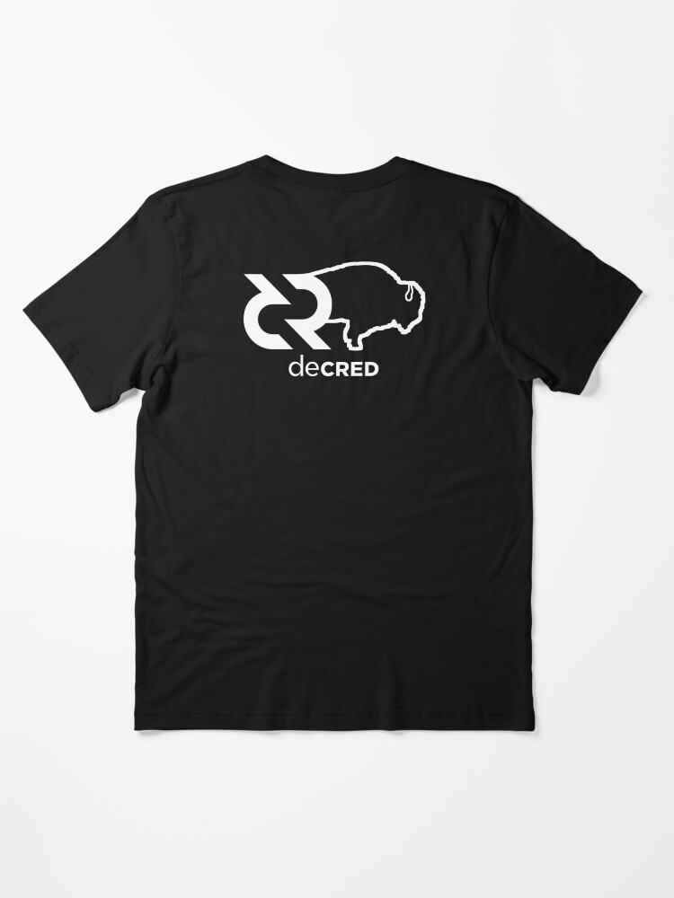 Thumbnail 2 of 7, Essential T-Shirt, Decred Bison hoodie © (Design timestamped by https://timestamp.decred.org/) designed and sold by OfficialCryptos.