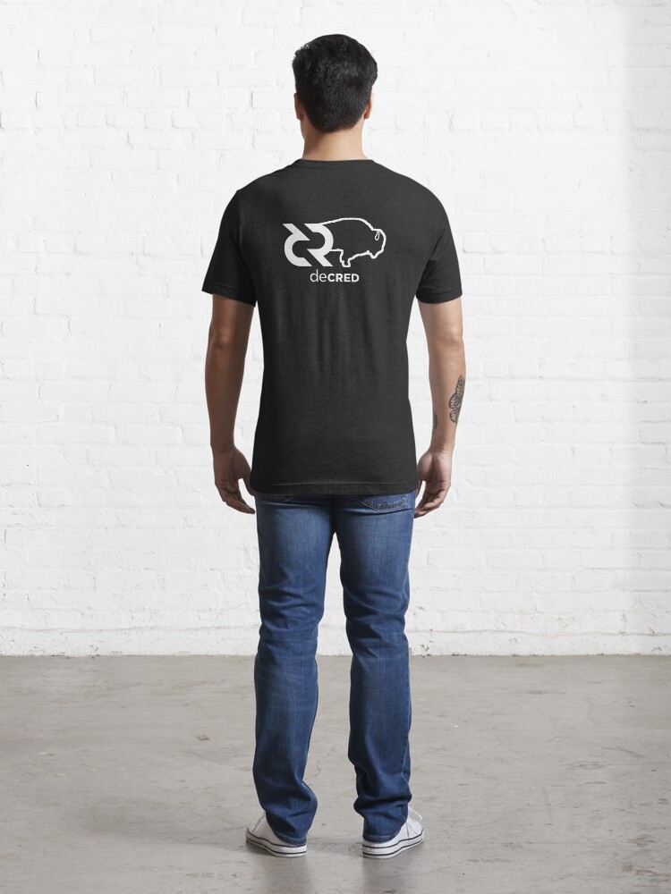Thumbnail 5 of 7, Essential T-Shirt, Decred Bison hoodie © (Design timestamped by https://timestamp.decred.org/) designed and sold by OfficialCryptos.