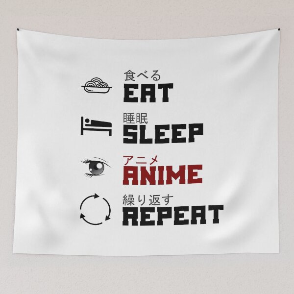 Item preview, Eat Sleep Anime Manga Weeabo Kanji Japanese designed and sold by DerNerd.