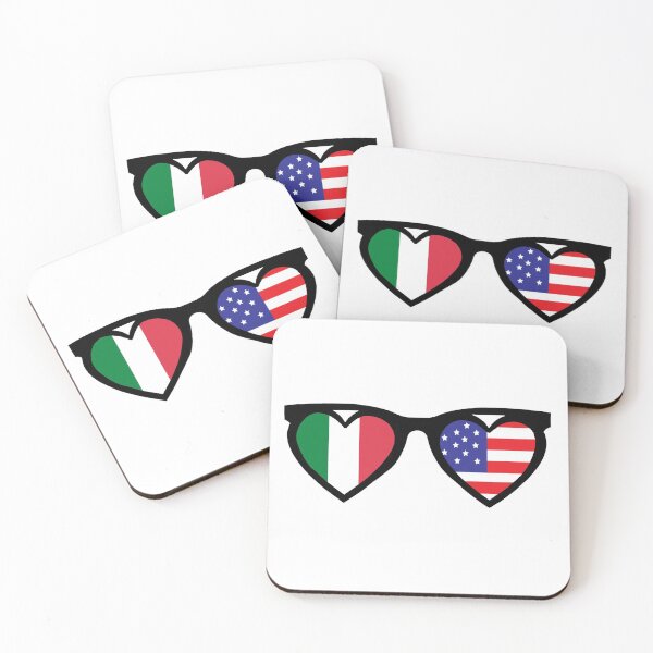 Item preview, Italian American Flags Sunglasses - Heart Shaped Flag Sunglasses designed and sold by molamode.
