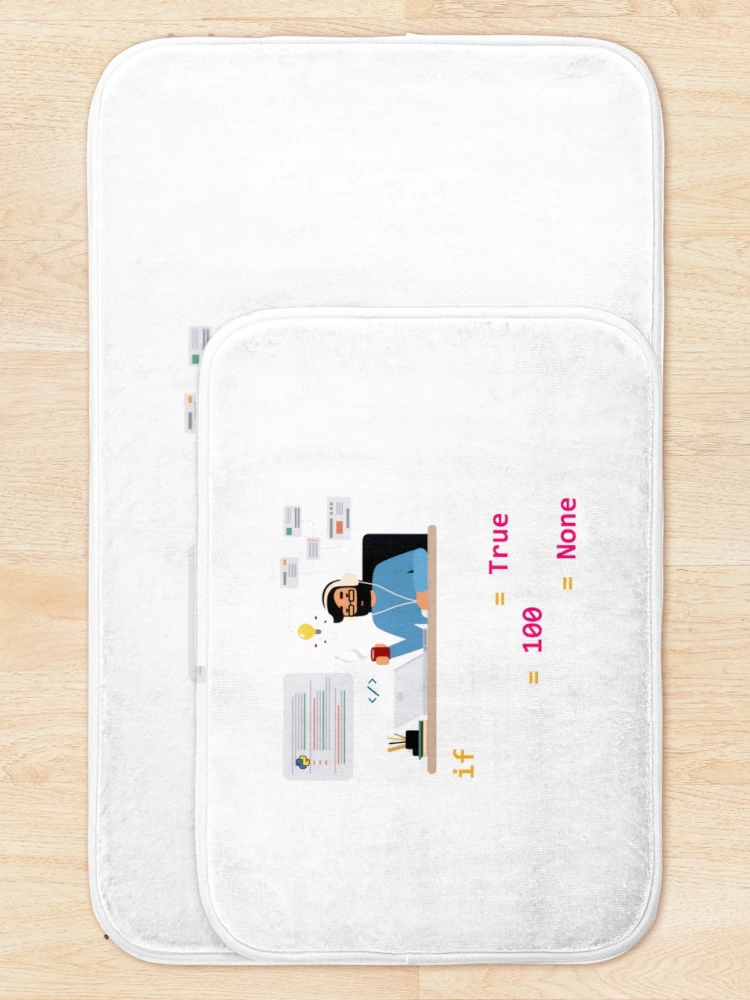 Thumbnail 5 of 6, Bath Mat, Coding time algorithm for Python Developer | Gift shirt designed and sold by trending-cats.
