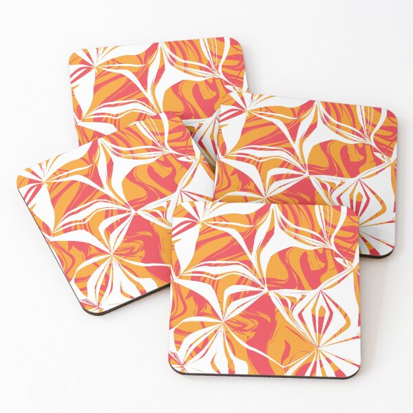 Item preview, Red orange and white abstract wavy pattern designed and sold by BLMcreations.