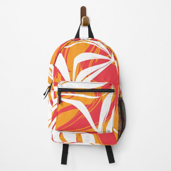 Item preview, Red orange and white abstract wavy pattern designed and sold by BLMcreations.
